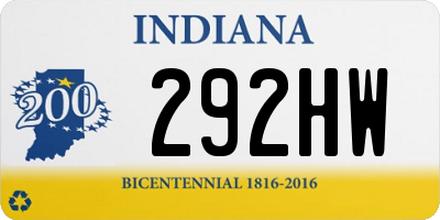 IN license plate 292HW