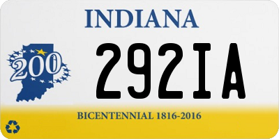 IN license plate 292IA
