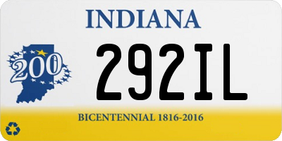 IN license plate 292IL