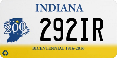 IN license plate 292IR