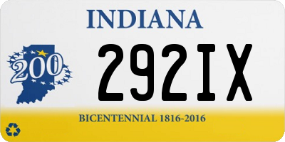 IN license plate 292IX