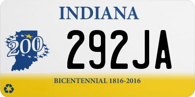 IN license plate 292JA