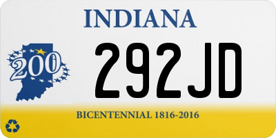 IN license plate 292JD