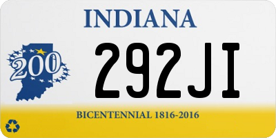 IN license plate 292JI