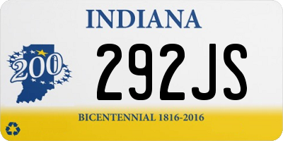 IN license plate 292JS