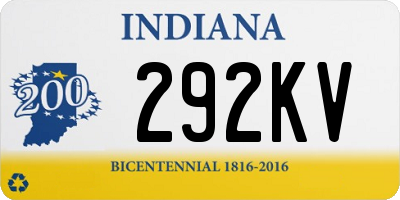 IN license plate 292KV