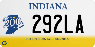 IN license plate 292LA