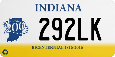 IN license plate 292LK