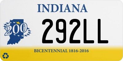 IN license plate 292LL