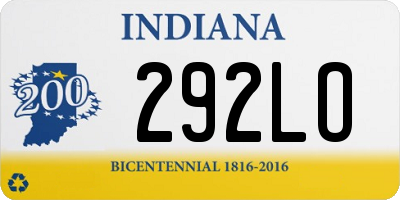 IN license plate 292LO