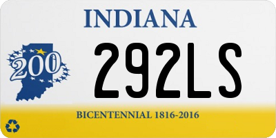 IN license plate 292LS