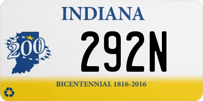 IN license plate 292N