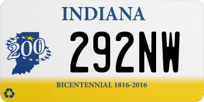 IN license plate 292NW