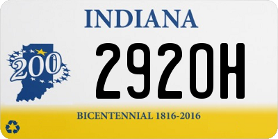 IN license plate 292OH