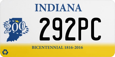 IN license plate 292PC