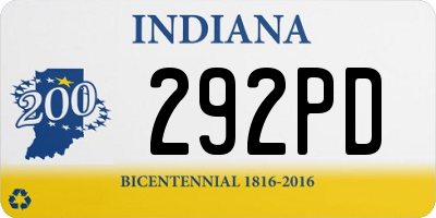 IN license plate 292PD