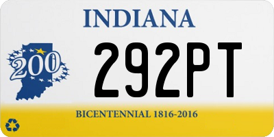 IN license plate 292PT