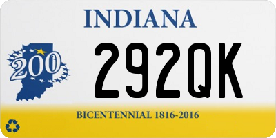 IN license plate 292QK