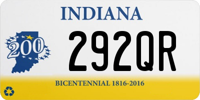 IN license plate 292QR