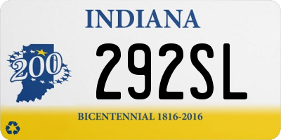 IN license plate 292SL