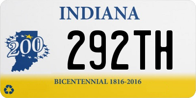 IN license plate 292TH