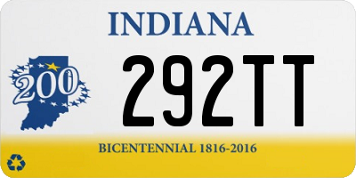 IN license plate 292TT