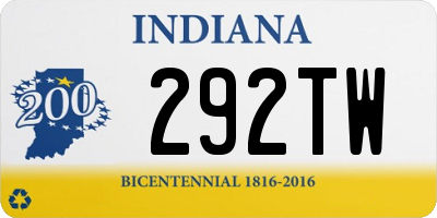 IN license plate 292TW