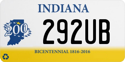 IN license plate 292UB