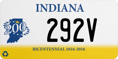IN license plate 292V