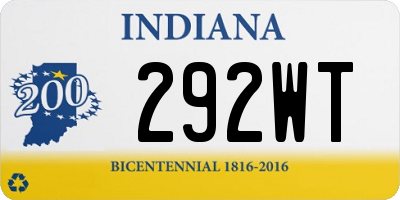 IN license plate 292WT