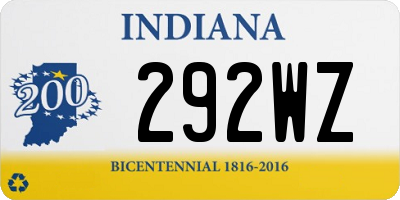 IN license plate 292WZ