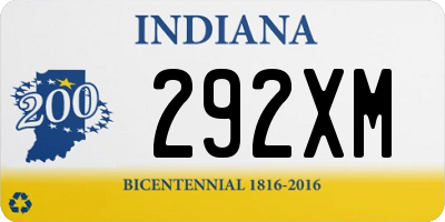 IN license plate 292XM