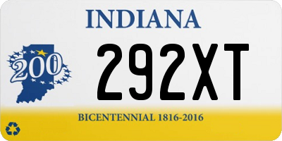 IN license plate 292XT