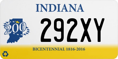 IN license plate 292XY