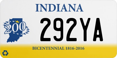 IN license plate 292YA