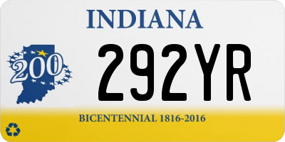 IN license plate 292YR