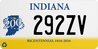 IN license plate 292ZV