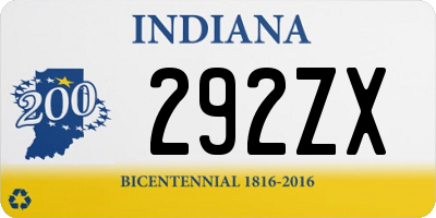 IN license plate 292ZX