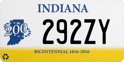 IN license plate 292ZY