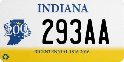 IN license plate 293AA