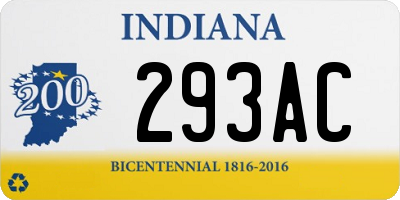 IN license plate 293AC