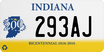 IN license plate 293AJ