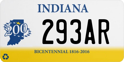 IN license plate 293AR