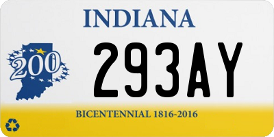 IN license plate 293AY