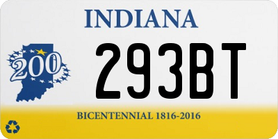 IN license plate 293BT