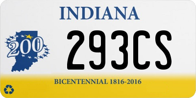 IN license plate 293CS