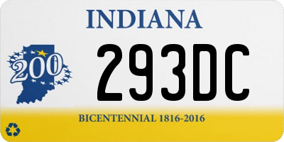 IN license plate 293DC