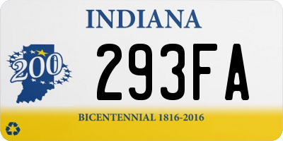 IN license plate 293FA