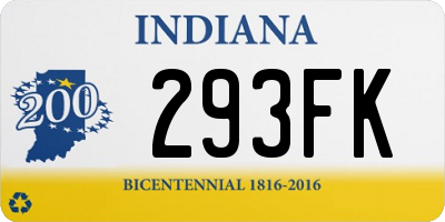 IN license plate 293FK