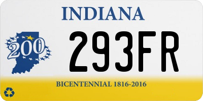 IN license plate 293FR